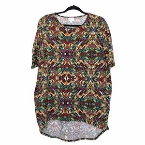 NEW LULAROE Irma floral w yellow, blue, red, green, ivory  & black - Size XSmall